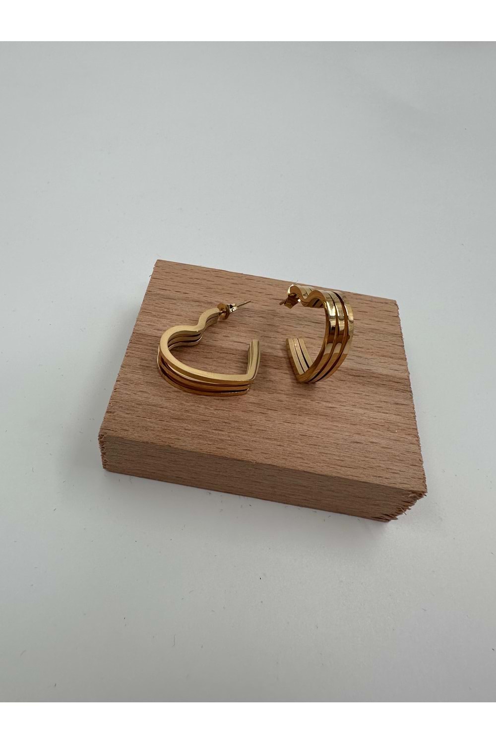 Xbaby 3 lü Kalp Halka Gold Küpe