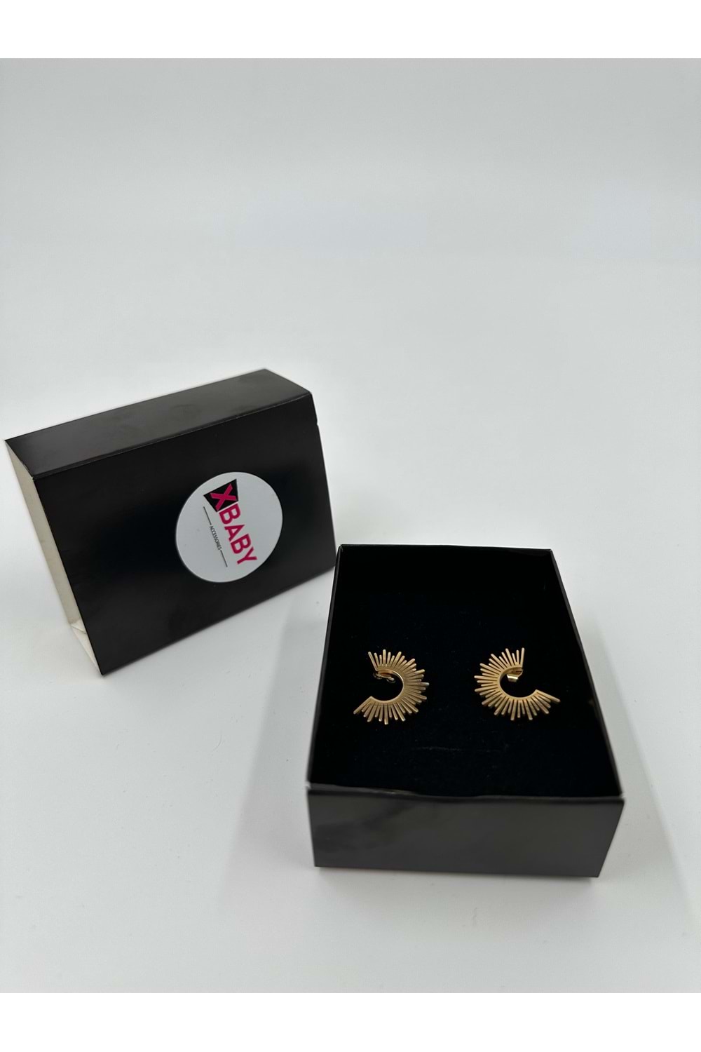Xbaby Güneş Desenli Gold Küpe