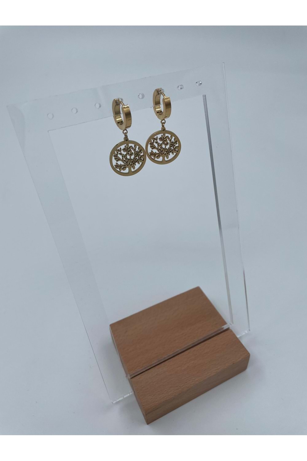 Xbaby Hayat Ağacı Gold Çelik Küpe