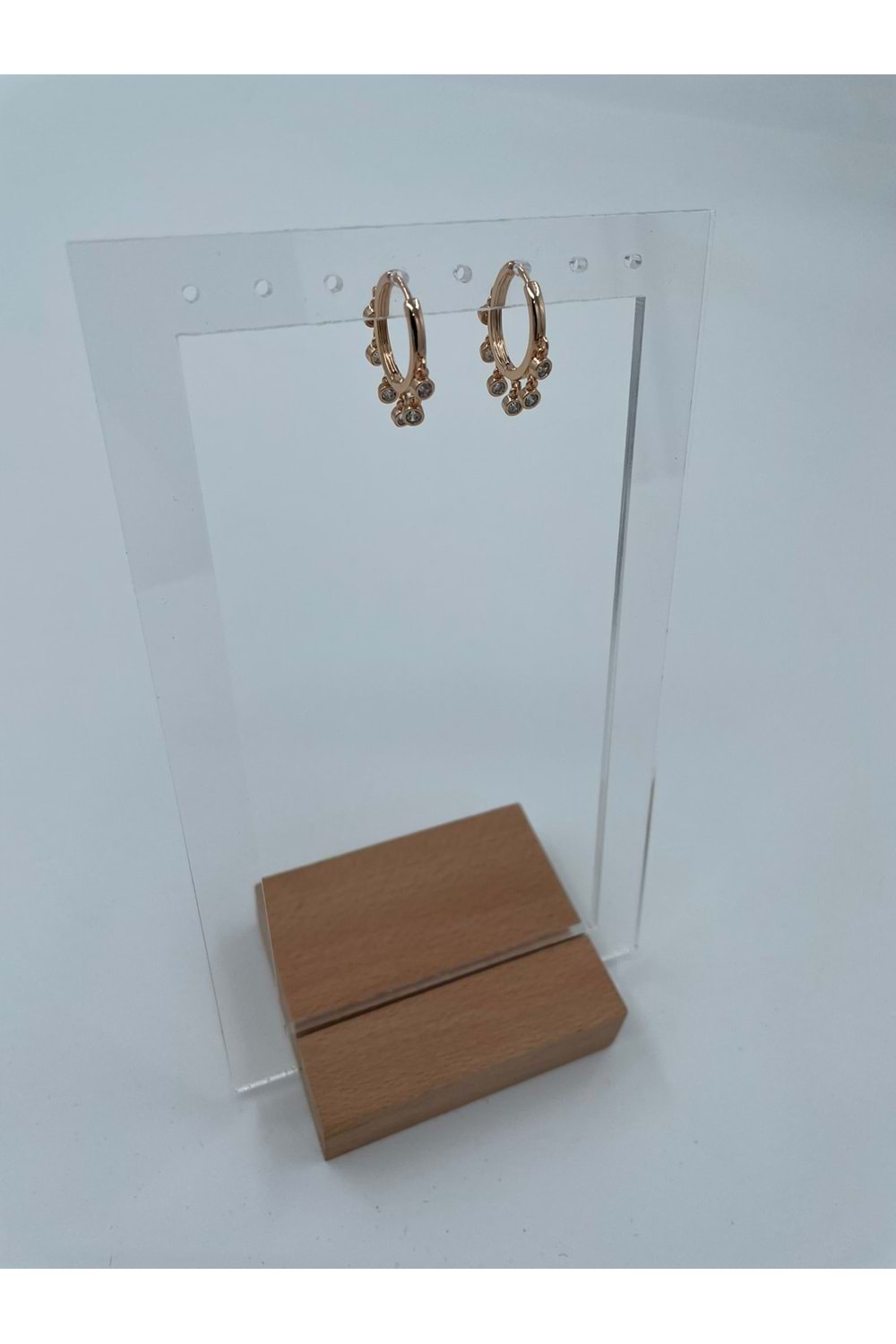 Xbaby Minik Sallanan Taşlı Çelik Gold Halka Küpe