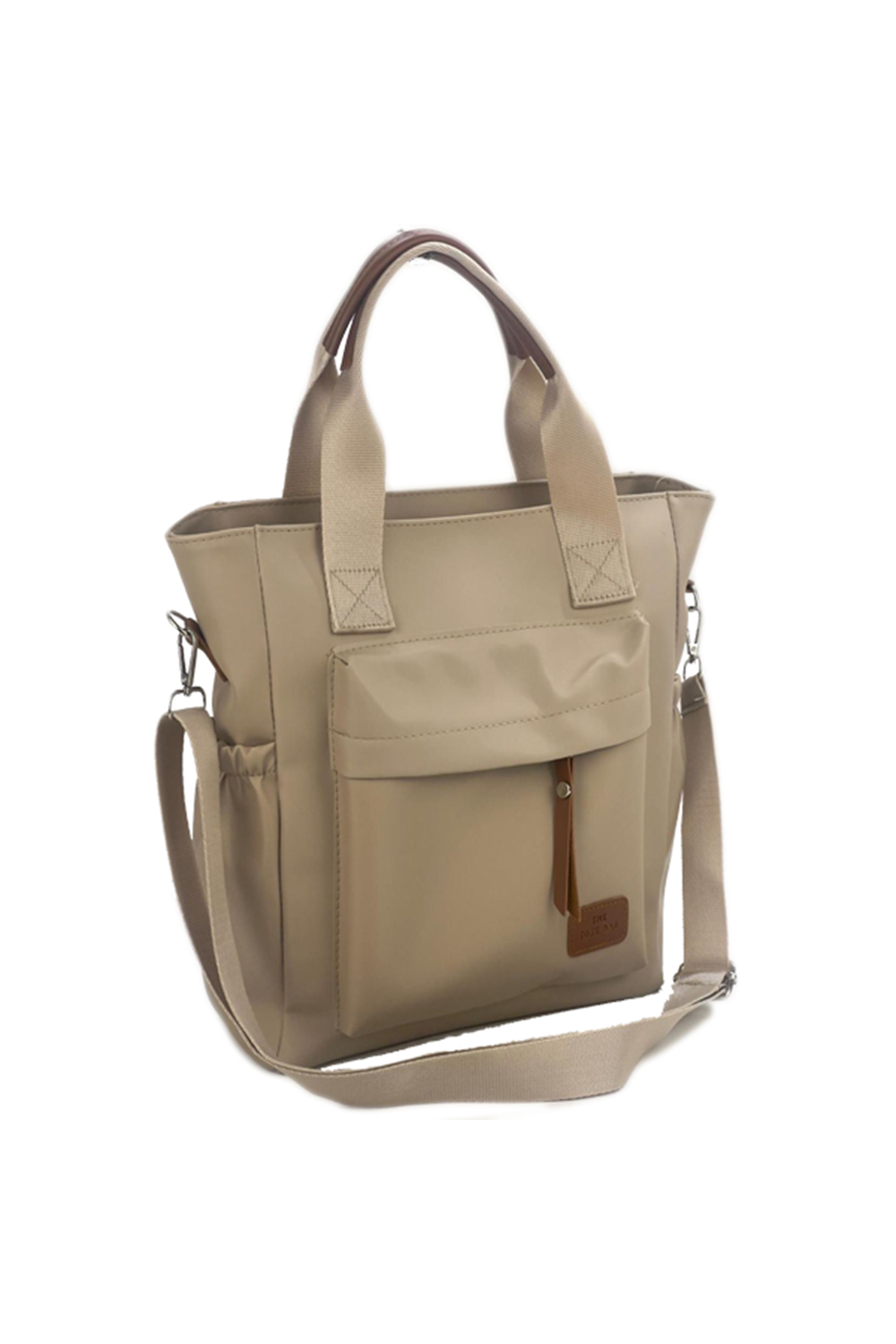 Xbaby Saten Kumaş Yanları Lastikli Cepli Fermuar Kapama Omuz ve Çapraz Çanta