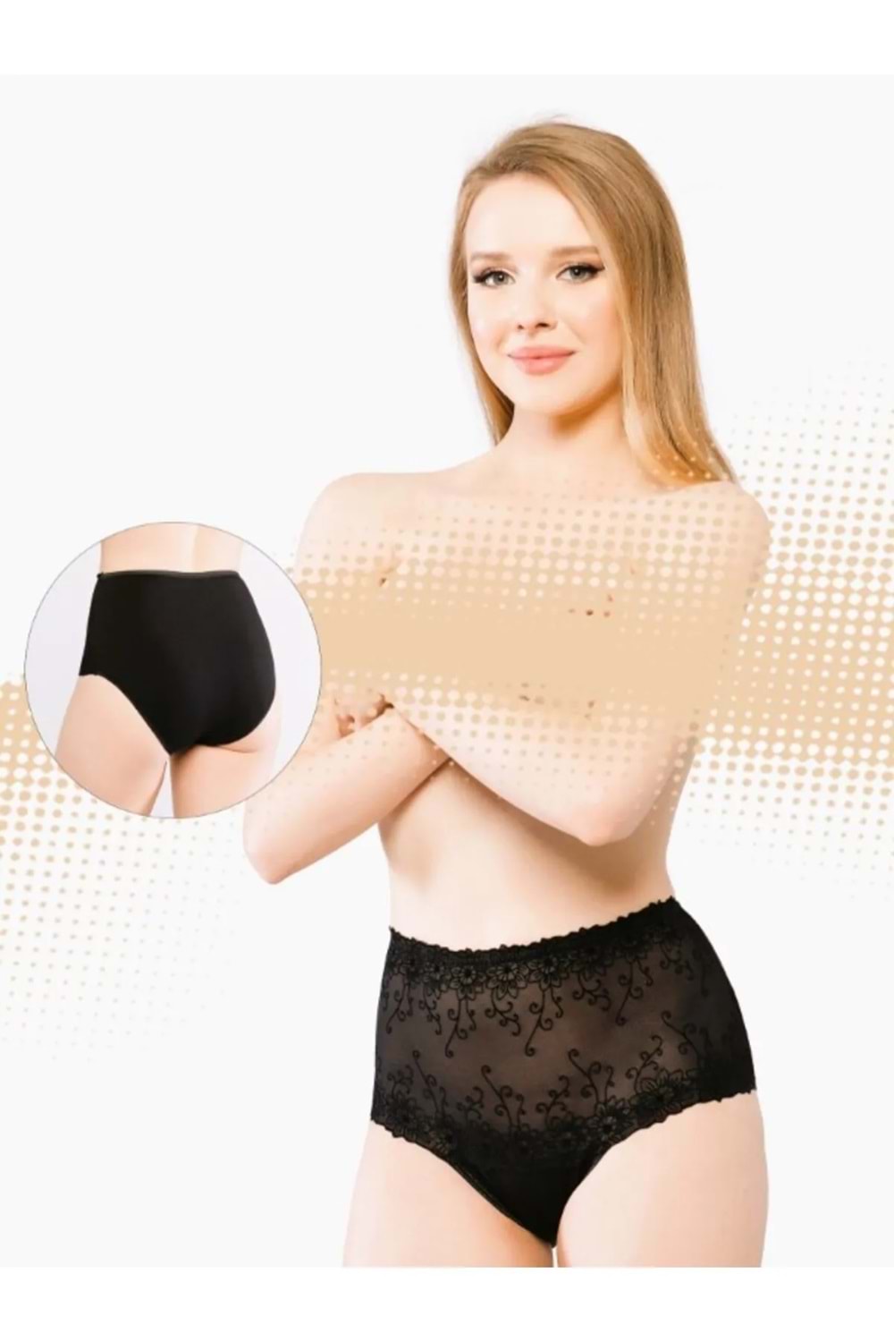 Belinay 3037 Önü Dantel Yüksek Bel Bato Külot