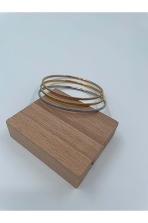 Xbaby Silver,Gold,Rose Gold Renkli 3 Lü Yassı Simli Ajda Bileklik