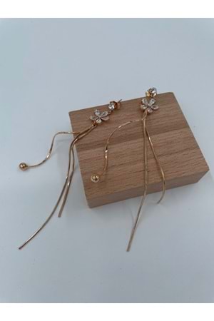 Xbaby Taşlı Papatya Rose Gold Sallanan Küpe