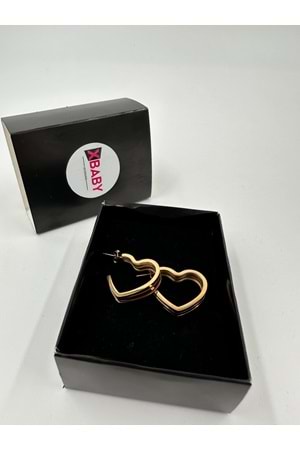 Xbaby 3 lü Kalp Halka Gold Küpe