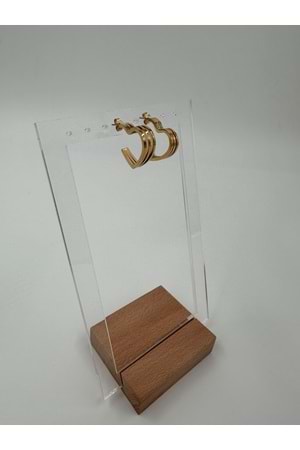 Xbaby 3 lü Kalp Halka Gold Küpe