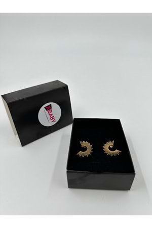 Xbaby Güneş Desenli Gold Küpe