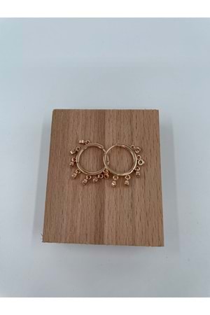 Xbaby Minik Sallanan Taşlı Çelik Gold Halka Küpe