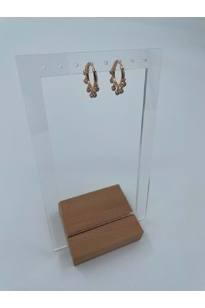 Xbaby Minik Sallanan Taşlı Çelik Gold Halka Küpe