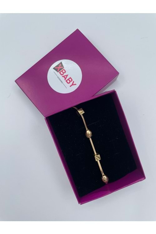 Xbaby Küp ve Elips Şekilli Çelik Gold Bileklik