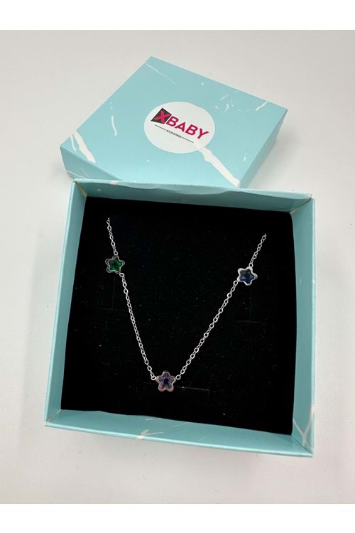 Xbaby Yıldız Taşlı Gümüş Renk Kolye