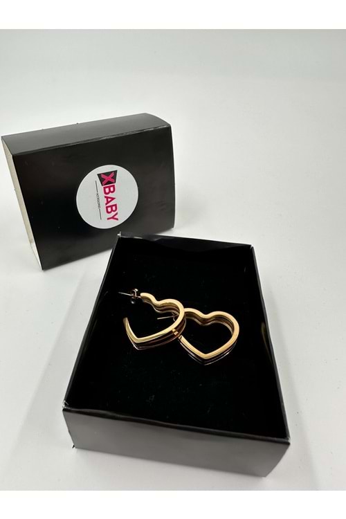 Xbaby 3 lü Kalp Halka Gold Küpe