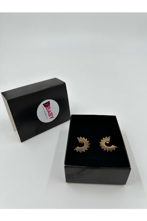 Xbaby Güneş Desenli Gold Küpe