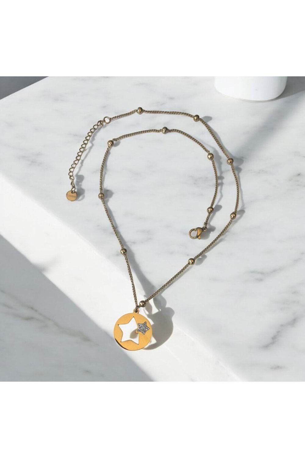 Xbaby Taşlı Yıldız Gold Kolye